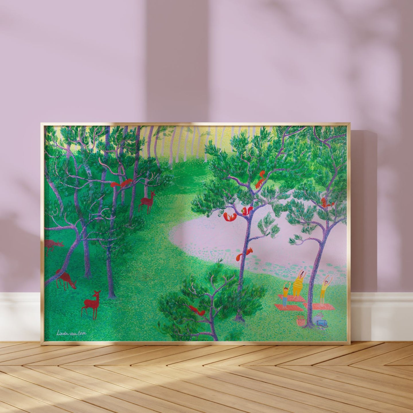 Yogamorgen ingelijste print